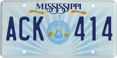 MS license plate ACK414