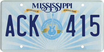 MS license plate ACK415