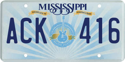 MS license plate ACK416