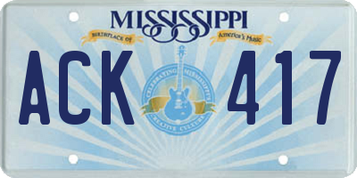 MS license plate ACK417