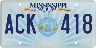 MS license plate ACK418
