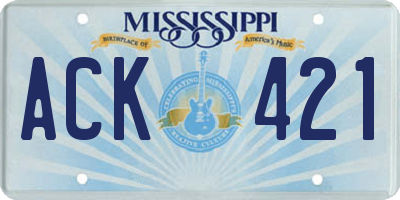 MS license plate ACK421