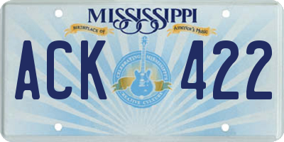MS license plate ACK422