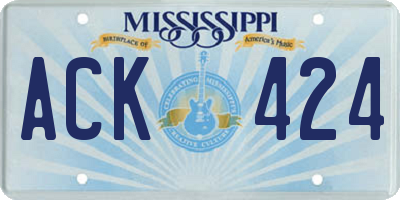 MS license plate ACK424
