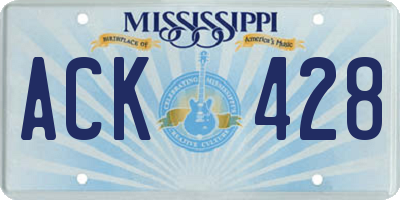 MS license plate ACK428