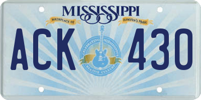 MS license plate ACK430