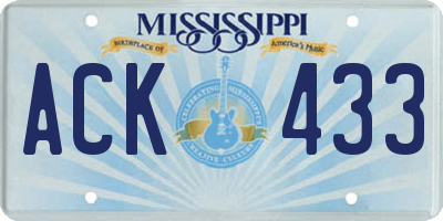 MS license plate ACK433