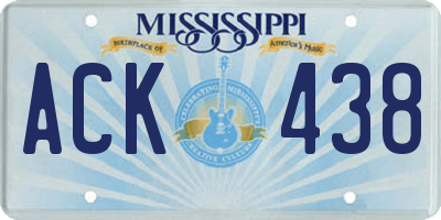 MS license plate ACK438