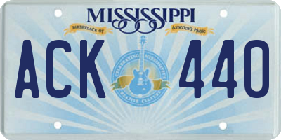 MS license plate ACK440