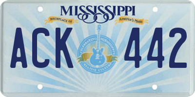 MS license plate ACK442