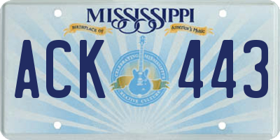 MS license plate ACK443
