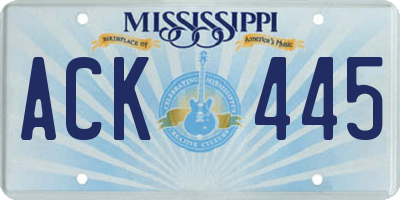 MS license plate ACK445