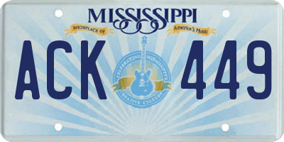 MS license plate ACK449