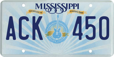 MS license plate ACK450