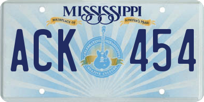 MS license plate ACK454