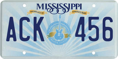 MS license plate ACK456