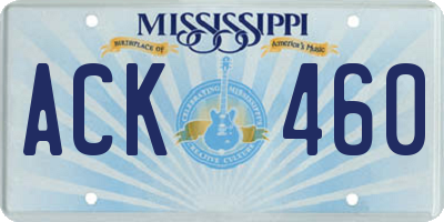 MS license plate ACK460