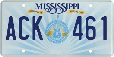 MS license plate ACK461