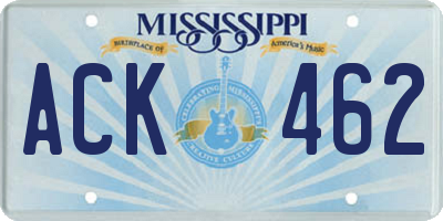 MS license plate ACK462