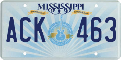 MS license plate ACK463