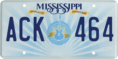 MS license plate ACK464
