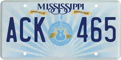 MS license plate ACK465