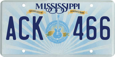 MS license plate ACK466