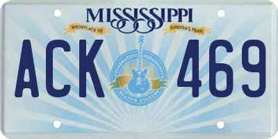 MS license plate ACK469