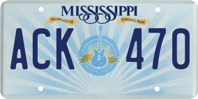 MS license plate ACK470