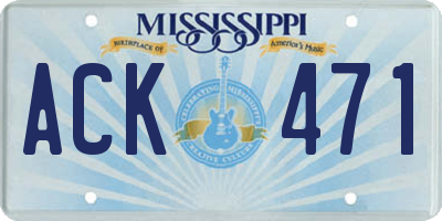 MS license plate ACK471