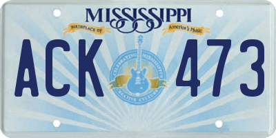 MS license plate ACK473