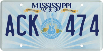 MS license plate ACK474