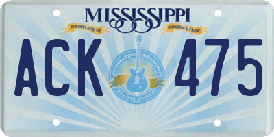 MS license plate ACK475