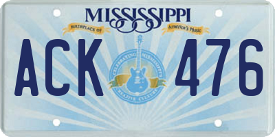 MS license plate ACK476