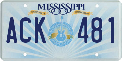 MS license plate ACK481