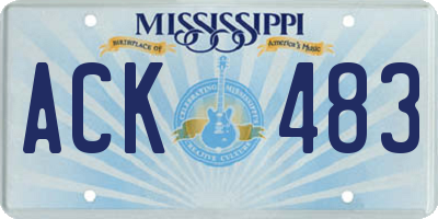 MS license plate ACK483