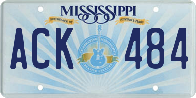 MS license plate ACK484