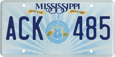 MS license plate ACK485