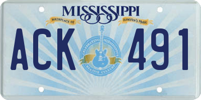 MS license plate ACK491
