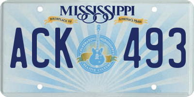MS license plate ACK493