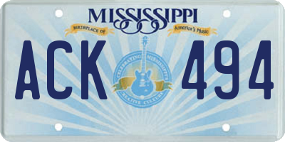 MS license plate ACK494