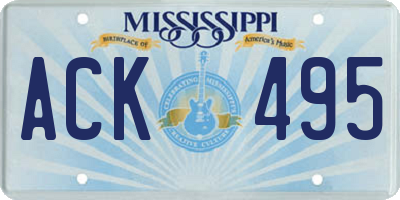 MS license plate ACK495