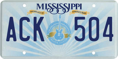 MS license plate ACK504