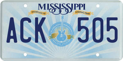 MS license plate ACK505