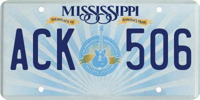 MS license plate ACK506