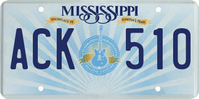 MS license plate ACK510