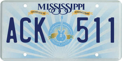 MS license plate ACK511