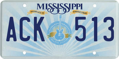 MS license plate ACK513