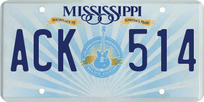 MS license plate ACK514