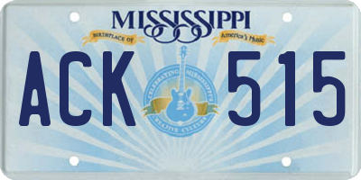 MS license plate ACK515